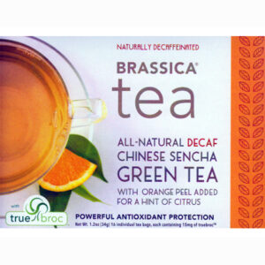 Brassica® Decaf. Green Tea w/Orange & TrueBroc ~ 16 Count Tea Bags