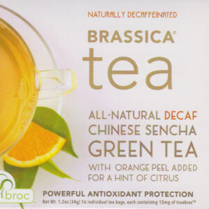 Brassica® Decaf. Green Tea w/Orange & TrueBroc ~ 16 Count Tea Bags