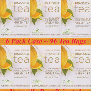 Brassica® Decaf. Green Tea w/Orange & TrueBroc® Case of 6 Boxes (96 Tea Bags)