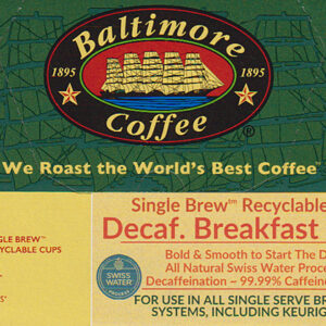 Swiss Water Process  Decaffeinated® Breakfast Blend Single Brew™ BCT-Cups