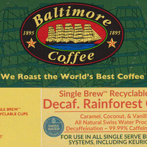 Swiss Water Process Decaffeinated® Rainforest Crunch Single Brew BCT-Cups