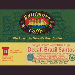 Swiss Water Process Decaffeinated® Fancy Brazil Santos Single Brew BCT-Cups