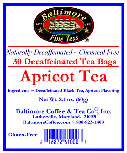 Baltimore Decaf. Apricot Tea Bags ~ 30 Count