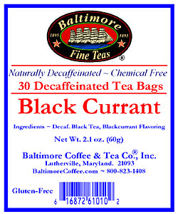 Baltimore Decaf. Black Currant Tea Bags ~ 30 Count