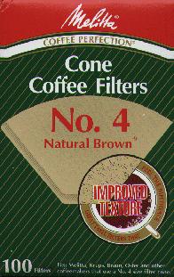 Melitta #4 Natural Brown Filter ~ 100 Count