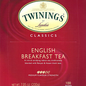 Twinings English Breakfast Tea ~ 100 Count T.B.