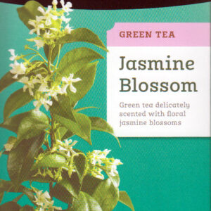 Green Tea delicately scented with floral jasmine blossoms. 20 Count Tea Bags. Contains caffeine.