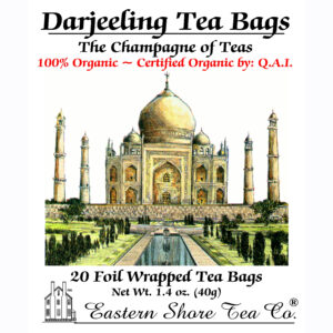 Eastern Shore 100% Organic Darjeeling Tea Bags ~ 20 Count.