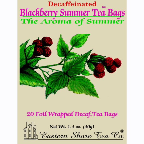 Eastern Shore Decaf. Blackberry Summer Tea Bags ~ Box