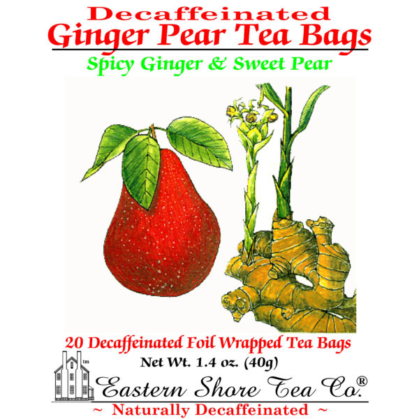 Eastern Shore Decaf. Ginger Pear Tea Bags ~ 20 Ct.