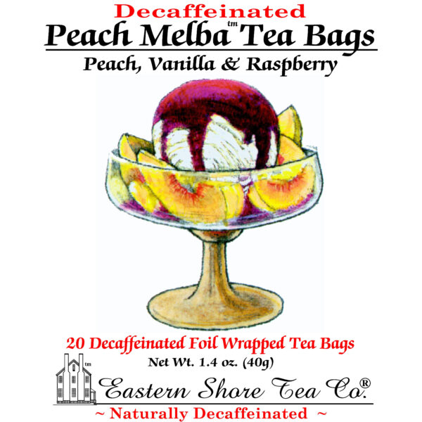 Eastern Shore Decaf. Peach Melba Tea Bags ~ 20 Ct.