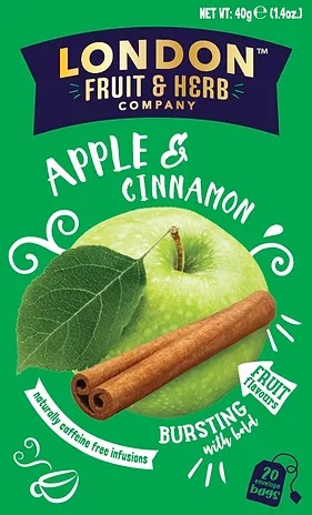 London Fruit & Herb ~ Apple & Cinnamon Twist Herbal Tea Bags