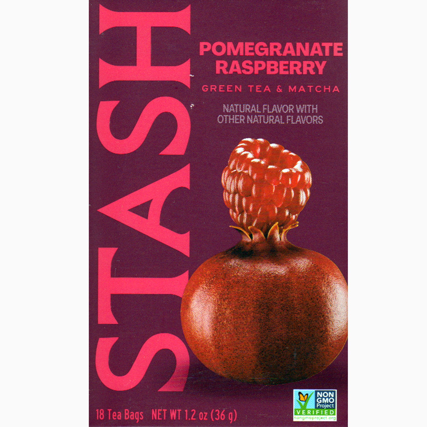 Stash Pomegranate Raspberry Green Tea Bags with Matcha