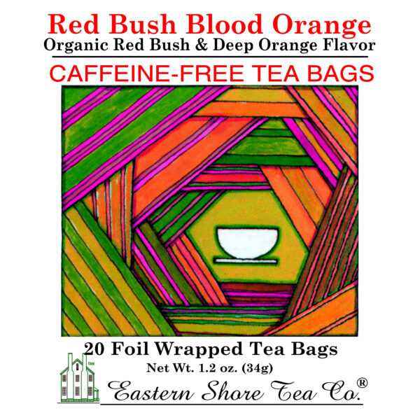 Eastern Shore Red Bush Blood Orange Herbal Tea Bags ~ 20 Count.