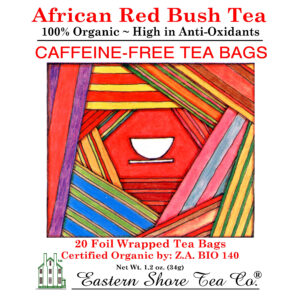 Eastern Shore Red Bush Herbal Tea Bags ~ 100% Organic ~ 20 Count.