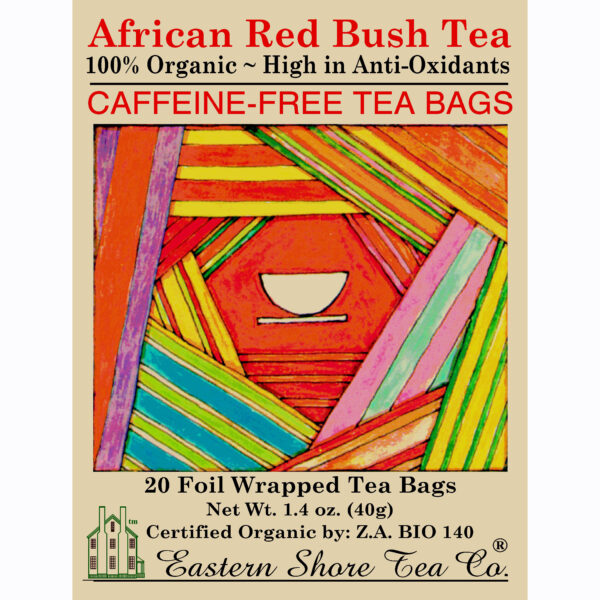 Eastern Shore Red Bush Herbal Tea Bags ~ Box. 100% Organic