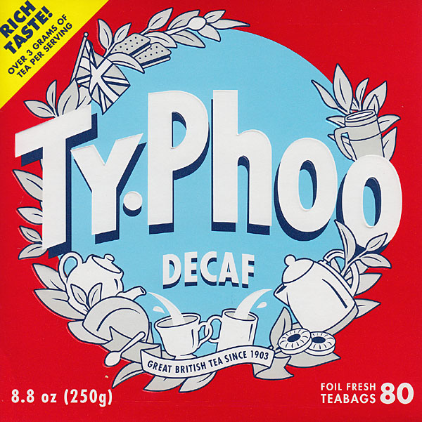 Ty-Phoo Decaffeinated Tea ~ 80 Ct. Tea Bags