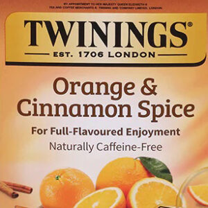 Twinings Orange & Cinnamon Spice Herbal Tea Bags ~ 20 Count